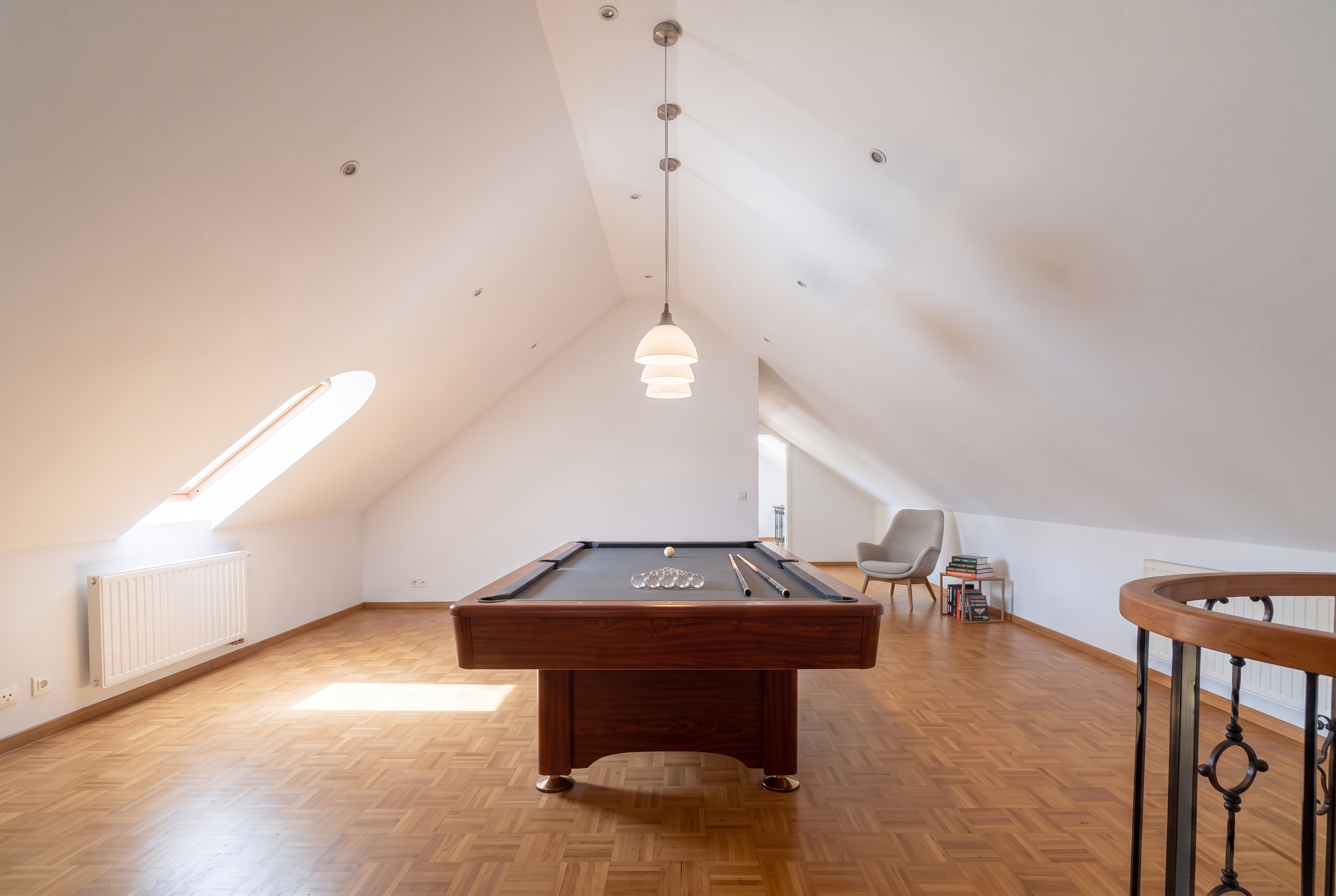 Billiard room under the eaves